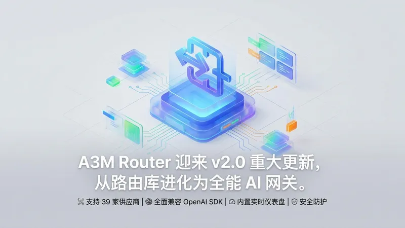 A3M Router v2.0 发布：升级为支持 39 家厂商的 AI 网关