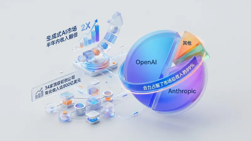 AI市场规模飙升至800亿美元，OpenAI与Anthropic包揽九成收入