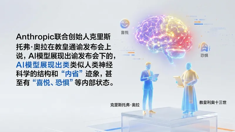 Anthropic创始人揭示AI内省潜能，教皇强调AI伦理与强监管