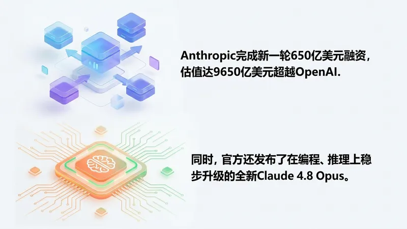 Anthropic估值达9650亿超越OpenAI，并发布Claude 4.8