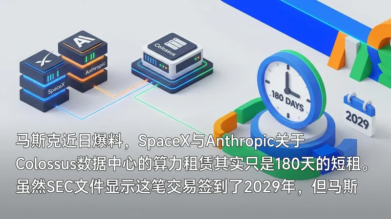 马斯克透露与Anthropic算力租约仅180天：随时可能“收回”