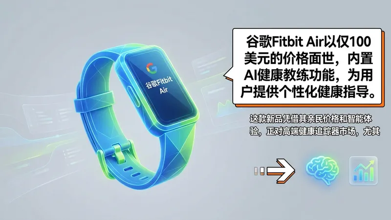 谷歌Fitbit Air搭载AI健康教练，百元价位挑战Whoop