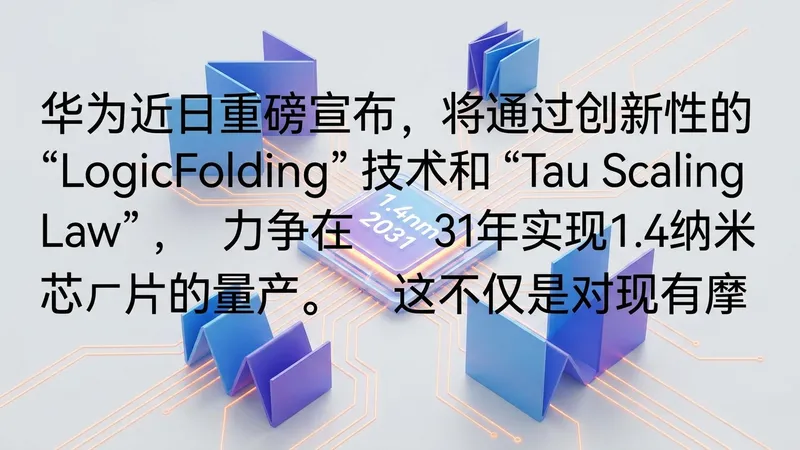 华为披露“LogicFolding”与“Tau Scaling Law”，剑指2031年1.4nm芯片，突破摩尔定律限制