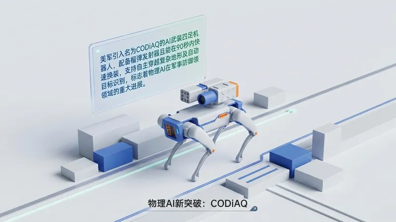 美军揭秘AI武装机器人狗：搭载40mm榴弹发射器，90秒内更换载荷