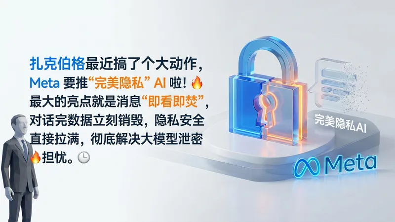 扎克伯格宣布推出“完美隐私”AI：对话记录即看即焚